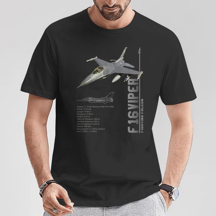 F-16 バイパー ファイティング ファルコン ジェット戦闘機仕様 Tシャツ 面白い贈り物