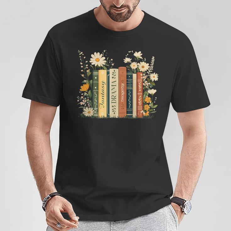 Fantasy Drama Tragedy Book Floral Subtle T-Shirt Unique Gifts