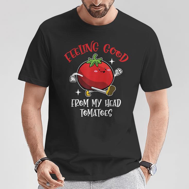 Feeling Really Good From Head トマト ビーガン ベジ愛好家 Tシャツ 面白い贈り物