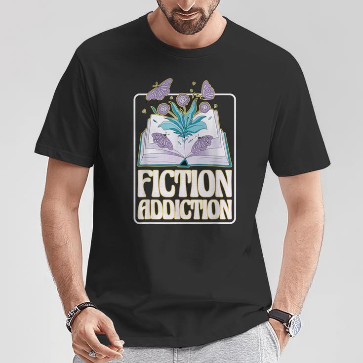Fiction Addiction Book Reader And Booklover T-Shirt Unique Gifts