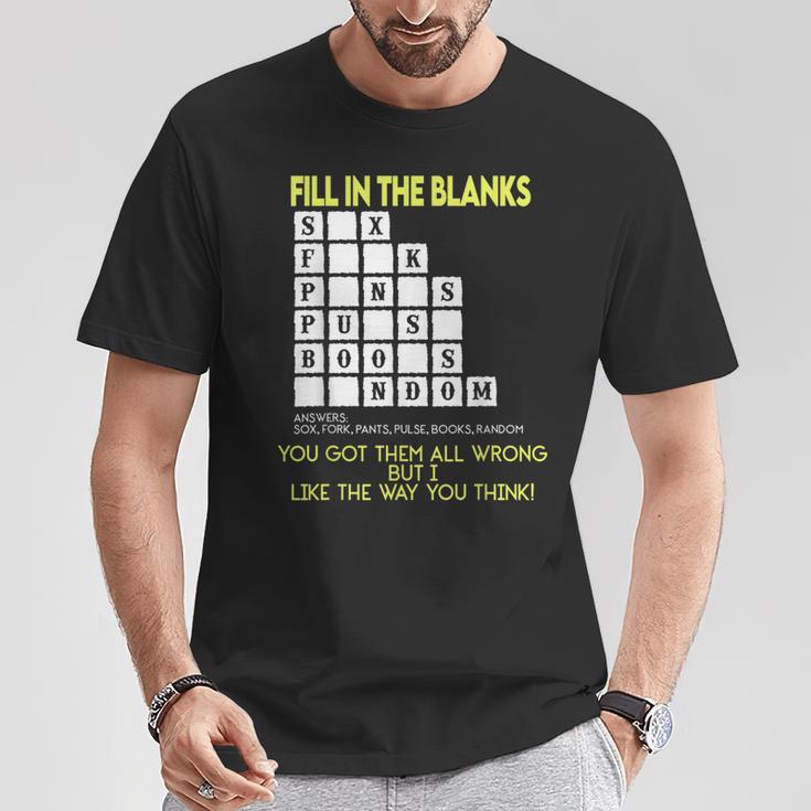 Fill In The Blanks Answers Sox Fork Pants Pulse Books Random T-Shirt Unique Gifts Fill In The Blanks Answers Sox Fork Pants Pulse Books Random T-Shirt Unique Gifts