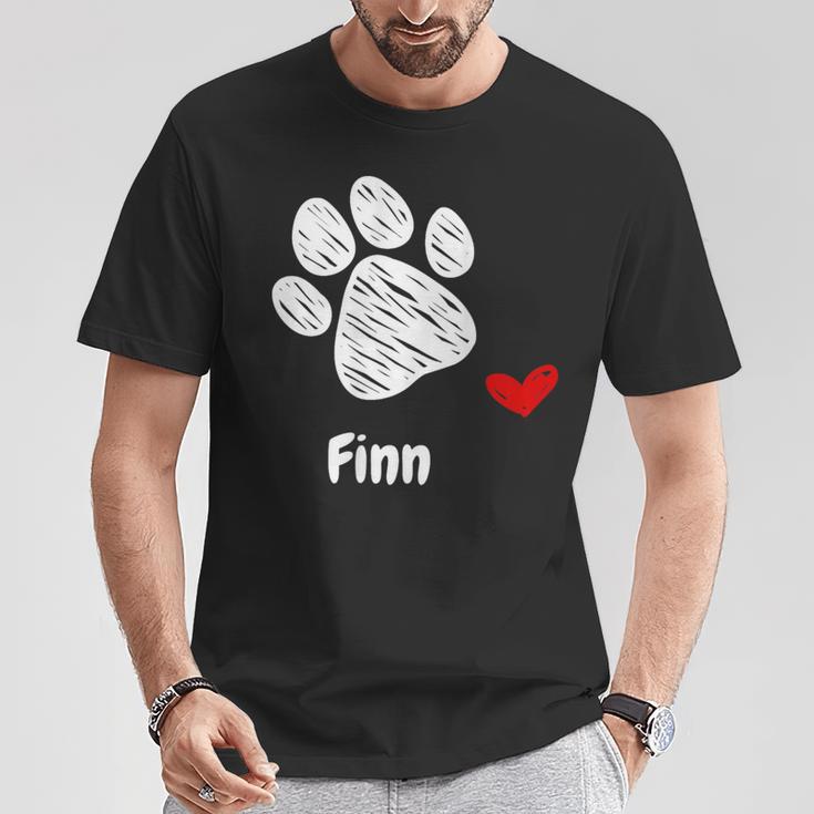 Finn Dog Paw Best Puppy Dog Finn Dog Lover Tシャツ 面白い贈り物