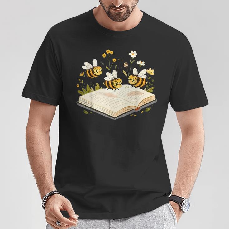 Floral Bumble Bee Reading Book Wildflower Bookish Librarian T-Shirt Unique Gifts Floral Bumble Bee Reading Book Wildflower Bookish Librarian T-Shirt Unique Gifts