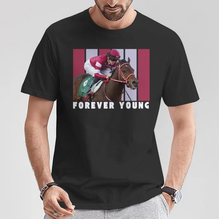 Forever Young Horse、競馬、デルマール、サンタアニタ 長袖tシャツ Tシャツ 面白い贈り物