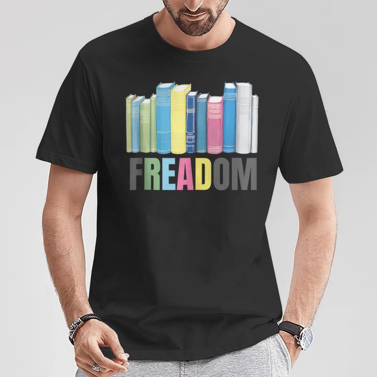 Freadom Books Reader Librarian Reading T-Shirt Unique Gifts