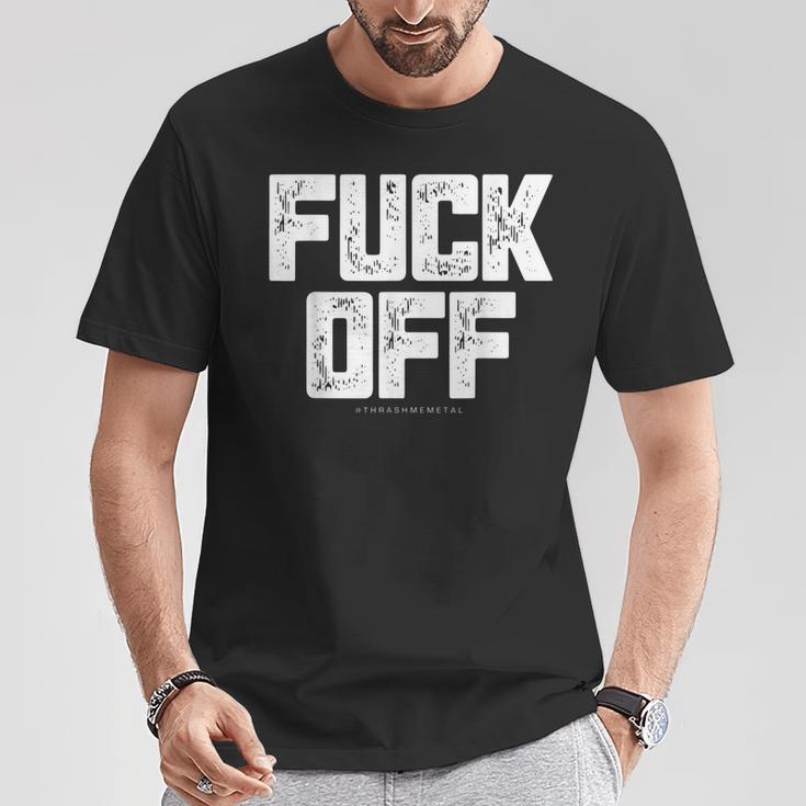 メンズ Fuck Off Thrash メタル Tシャツ 面白い贈り物