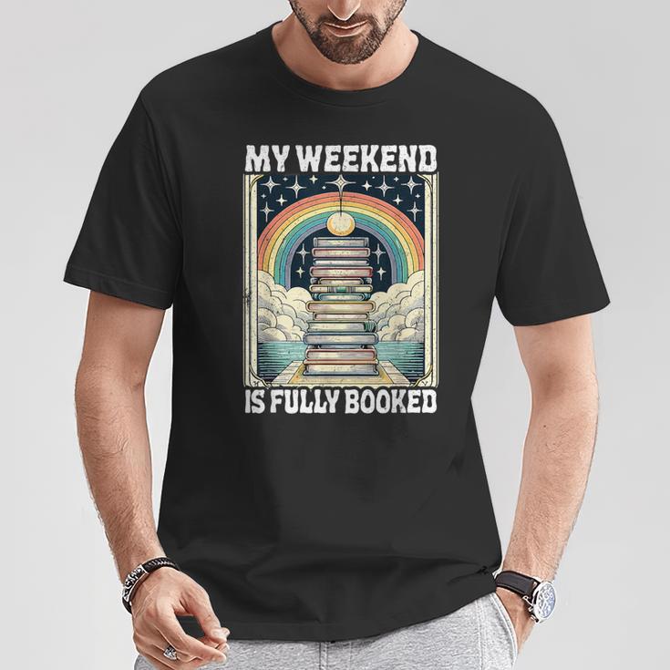My Weekend Is Fully Booked Book Rainbow Reading Bookworm T-Shirt Unique Gifts
