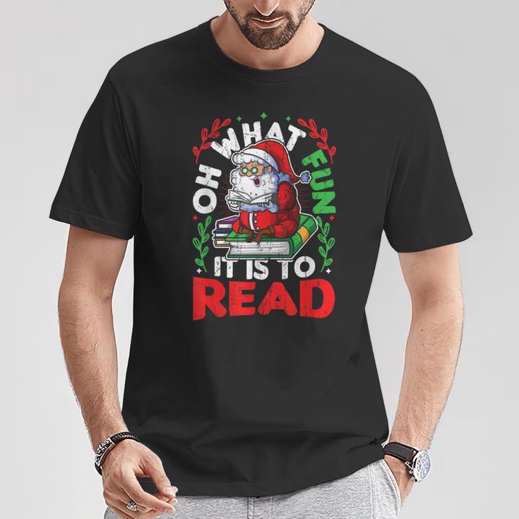 What Fun It Is To Read Books Christmas Santa Reading Books T-Shirt Unique Gifts What Fun It Is To Read Books Christmas Santa Reading Books T-Shirt Unique Gifts