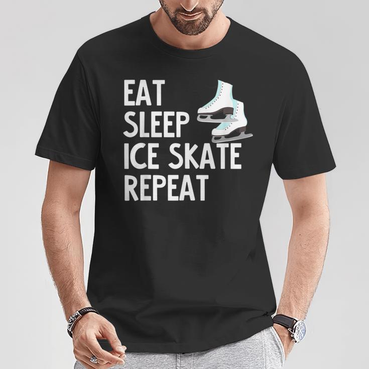 Eatleep Icekate Repeat フィギュアスケート Tシャツ 面白い贈り物