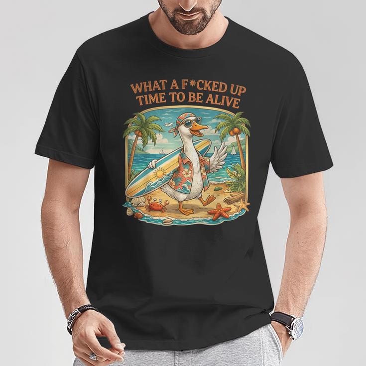 Gooseurf Beachummer なんてワイルド・タイム・ア・ワイルド・タイム・ア・アライブだ Tシャツ 面白い贈り物