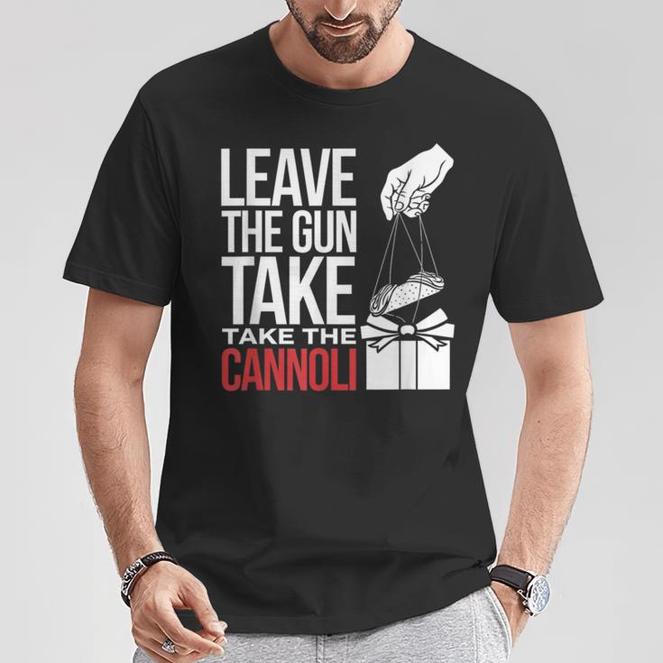 Leave The Gun Take The Cannoli メンズ レディース イタリア国旗 Tシャツ 面白い贈り物