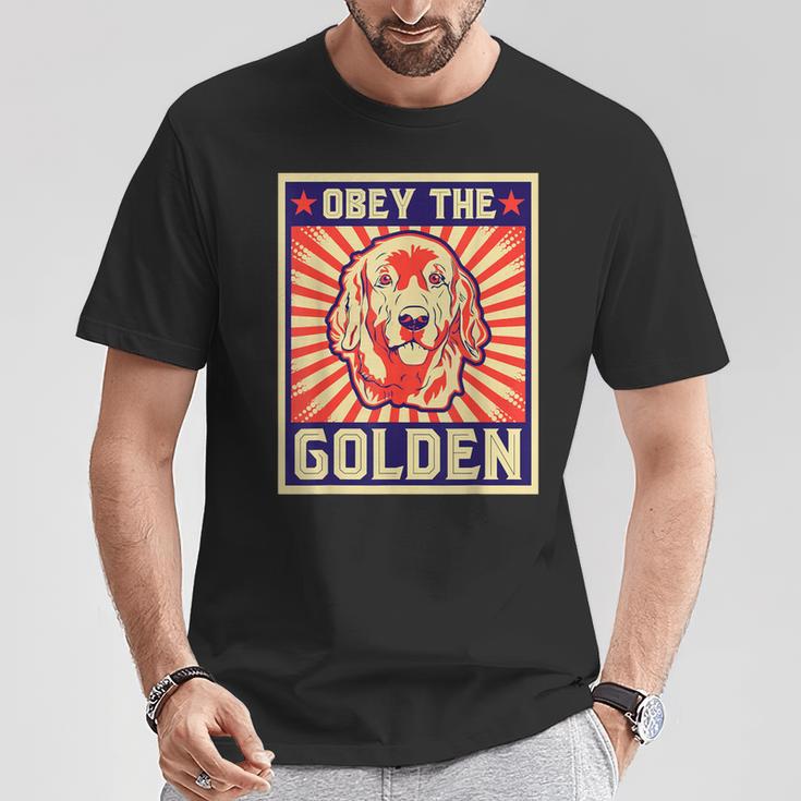 Obey The Golden ゴールデンレトリーバーオーナー向け Tシャツ 面白い贈り物