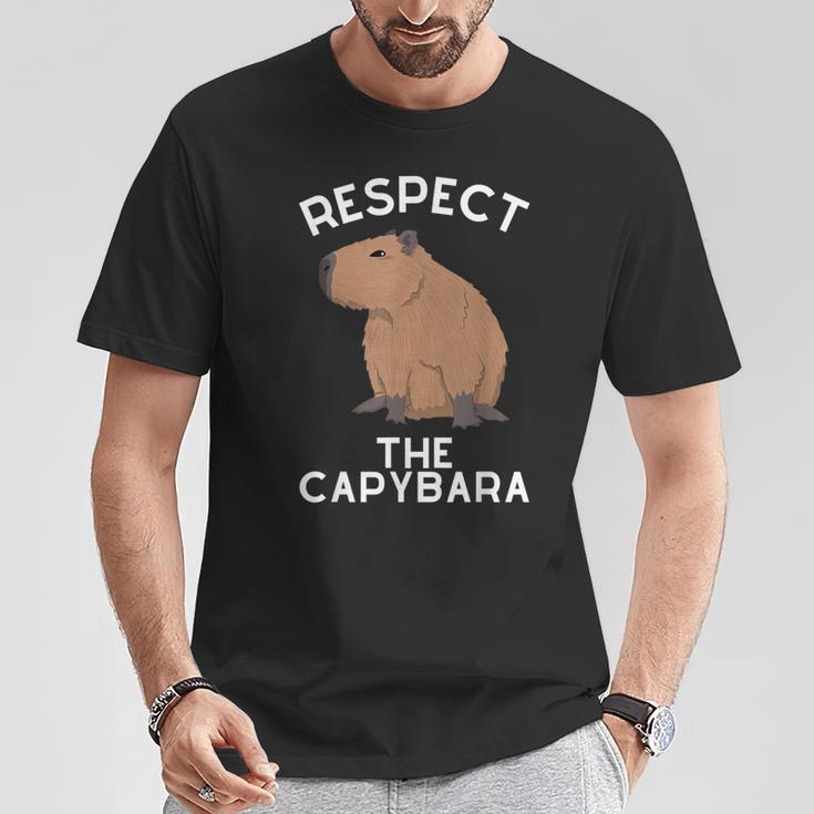 Respect The Capybara げっ歯類好き カピバラ アニマルジョーク Tシャツ 面白い贈り物