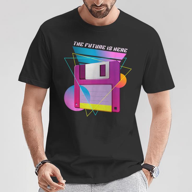 The Future Is Here フロッピーディスクディスクディスクレトロ80年代vaporwave Tシャツ 面白い贈り物