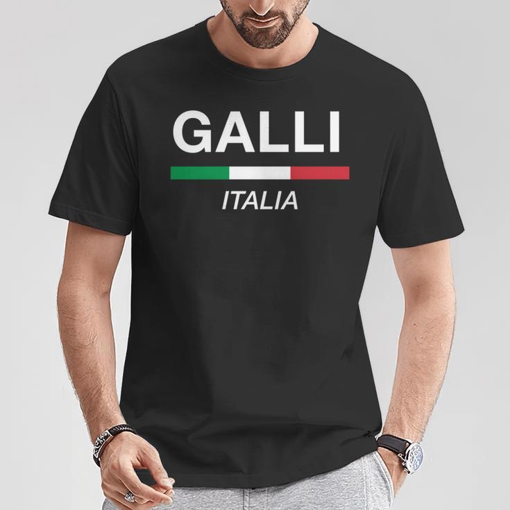 Galli イタリア製 ファミリーネーム イタリア 国旗 長袖tシャツ Tシャツ 面白い贈り物