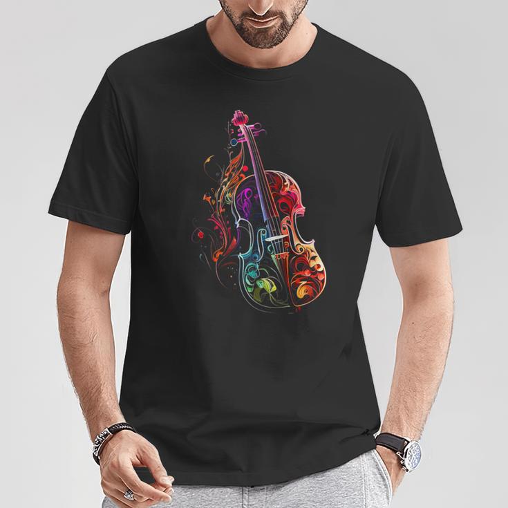Geigen Farben Bunte Geigeioline Geschenk Füriolinisten T-Shirt Lustige Geschenke