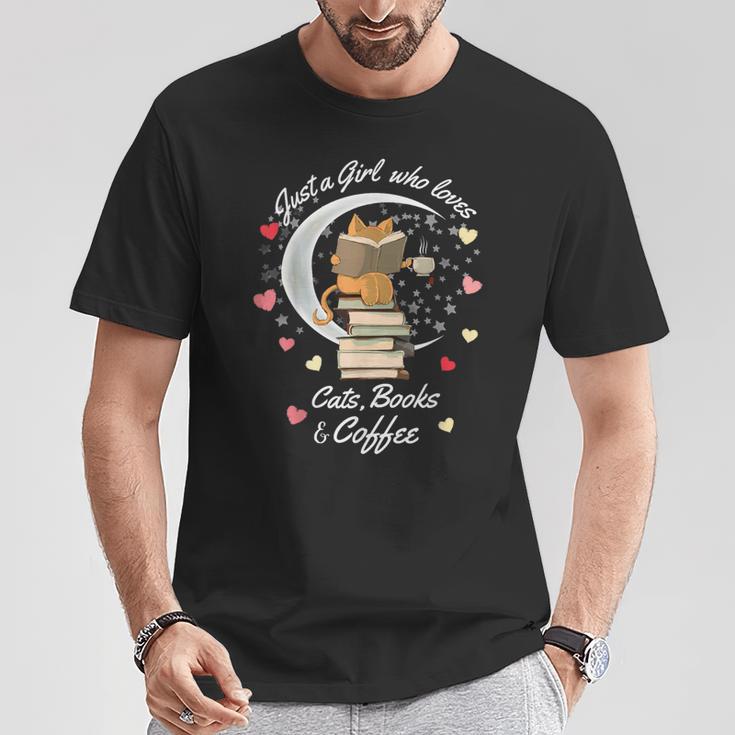 Only a Girl The Cat Books T-Shirt Unique Gifts Only a Girl The Cat Books T-Shirt Unique Gifts