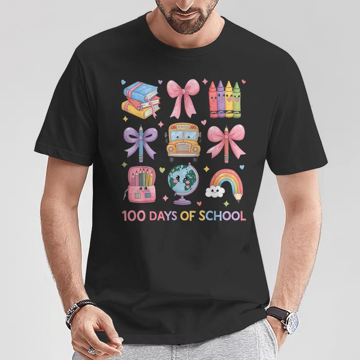 Girls 100 Days Of School Coquette Bow Pencil Bus Book Crayon T-Shirt Unique Gifts Girls 100 Days Of School Coquette Bow Pencil Bus Book Crayon T-Shirt Unique Gifts