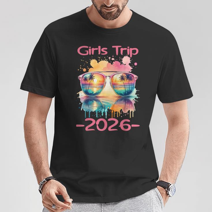 Girls Trip 2026 Urlaubonnenbrilleommer Palmentrand T-Shirt Lustige Geschenke