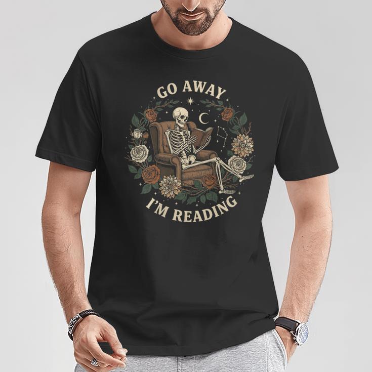Go Away I'm Reading Librarian Skeleton Reading Book Lover T-Shirt Unique Gifts Go Away I'm Reading Librarian Skeleton Reading Book Lover T-Shirt Unique Gifts