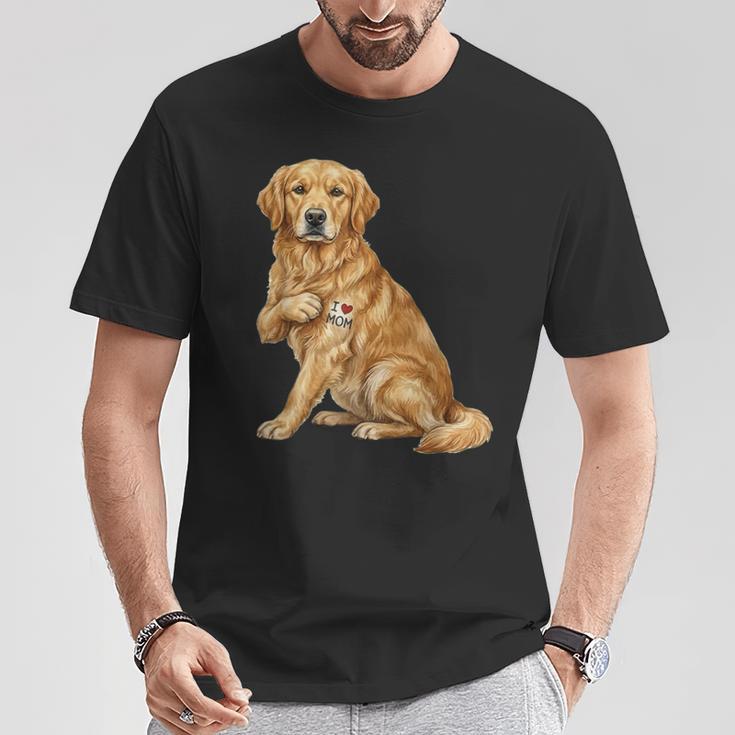 Golden Retriever I Love Mom Dog Mom T-Shirt Unique Gifts