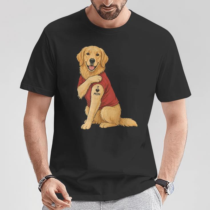 Golden Retriever I Love Mom Mother's Day Dog Lover T-Shirt Unique Gifts