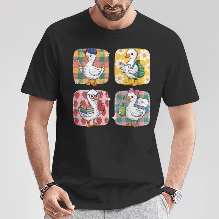 Goose Teacher Back To School Goose Books Student Cute T-Shirt Unique Gifts