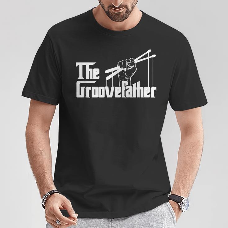 The Groovefatherintage Drumsドラミングバンドドラマー Tシャツ 面白い贈り物