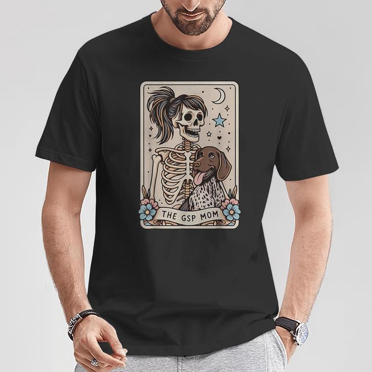 Gsp Mom German Shorthaired Pointer Mom Tarot Card Skeleton T-Shirt Unique Gifts