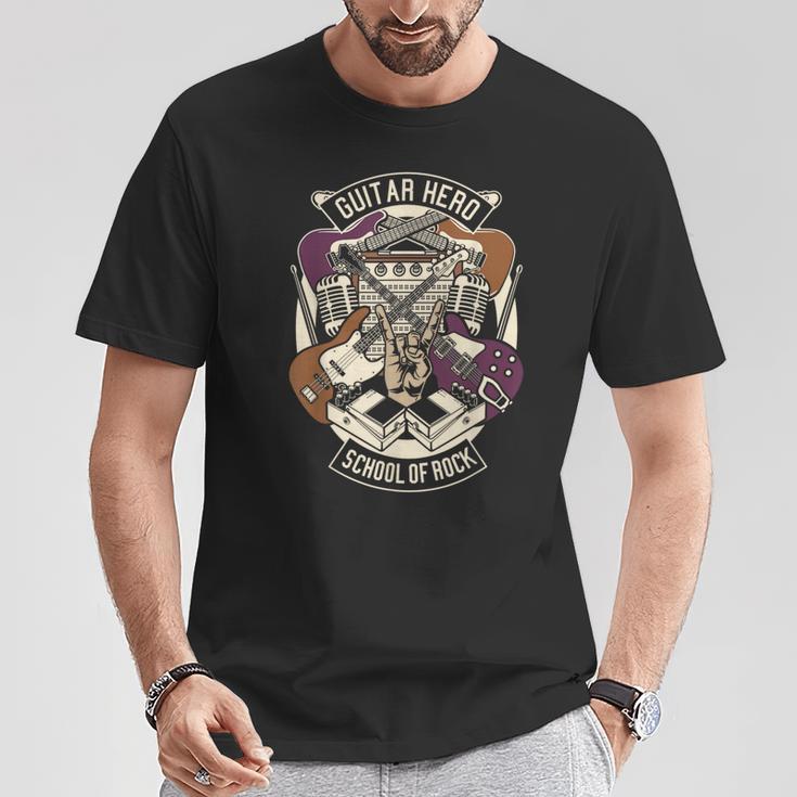 Guitar Heroes スクール オブ ロック ギター ラバー ギタリスト ギター Tシャツ 面白い贈り物