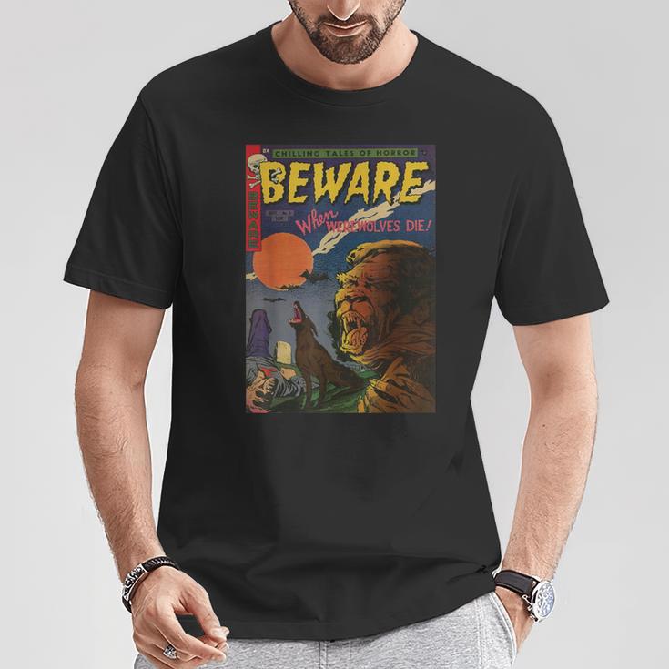 Halloween Horror Vintage Werewolf Comic Book Retro T-Shirt Unique Gifts