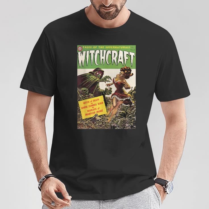 Halloween Horror Vintage Witch Zombie Comic Book Retro Scary T-Shirt Unique Gifts
