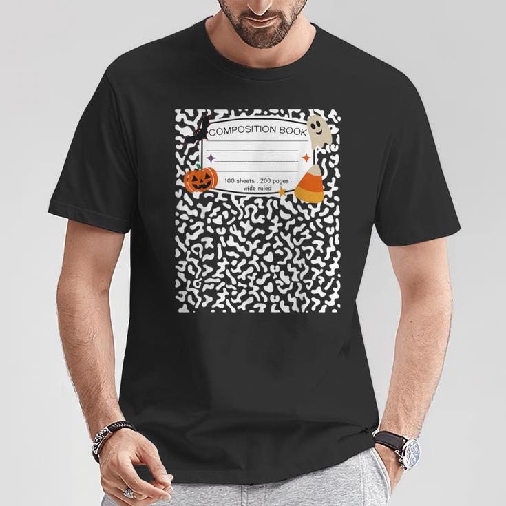 Halloween Teacher Composition Book Notebook Matching Group T-Shirt Unique Gifts