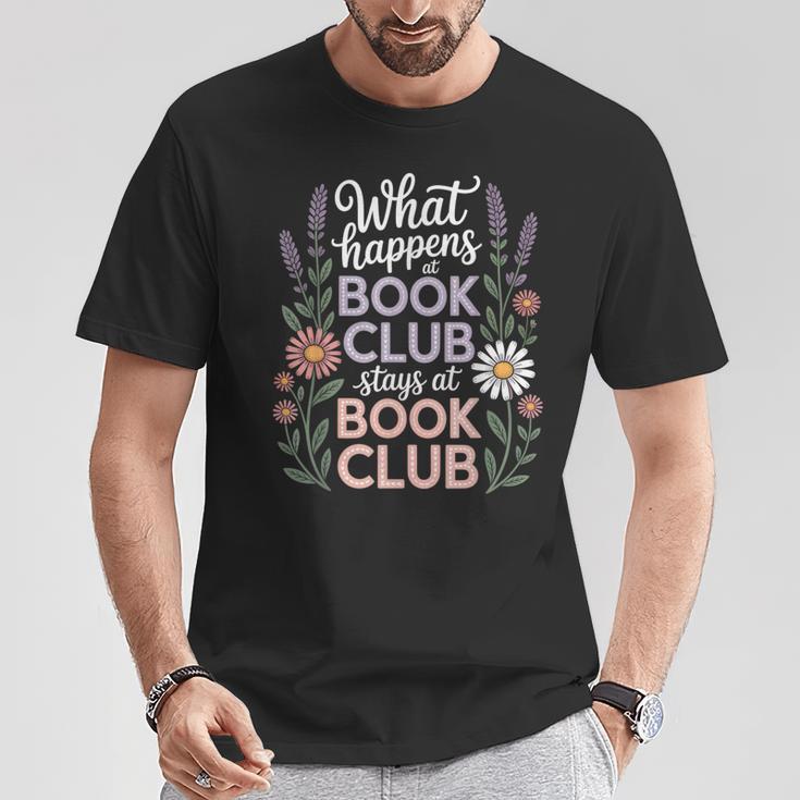 What Happens At Book Club Stays At Book Club Floral T-Shirt Unique Gifts