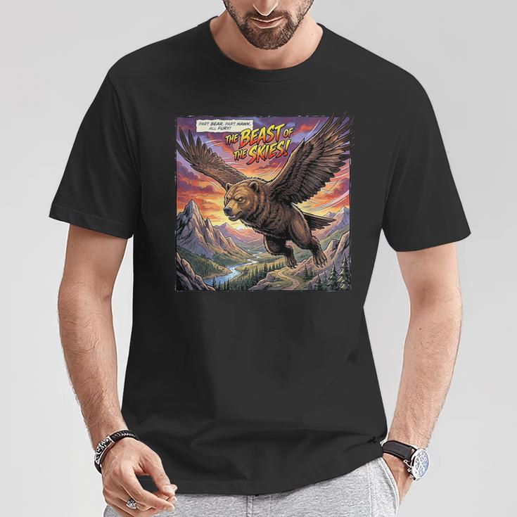 Hawk Bear Hybrid Comic Book Style T-Shirt Unique Gifts