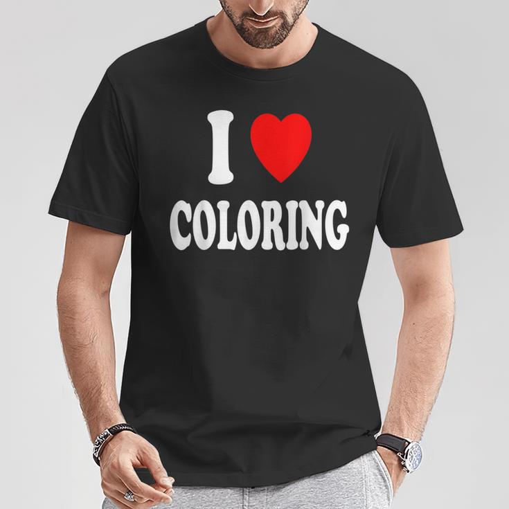 I Heart Love Coloring Hobbies Books Pencils Crayons Marker T-Shirt Unique Gifts