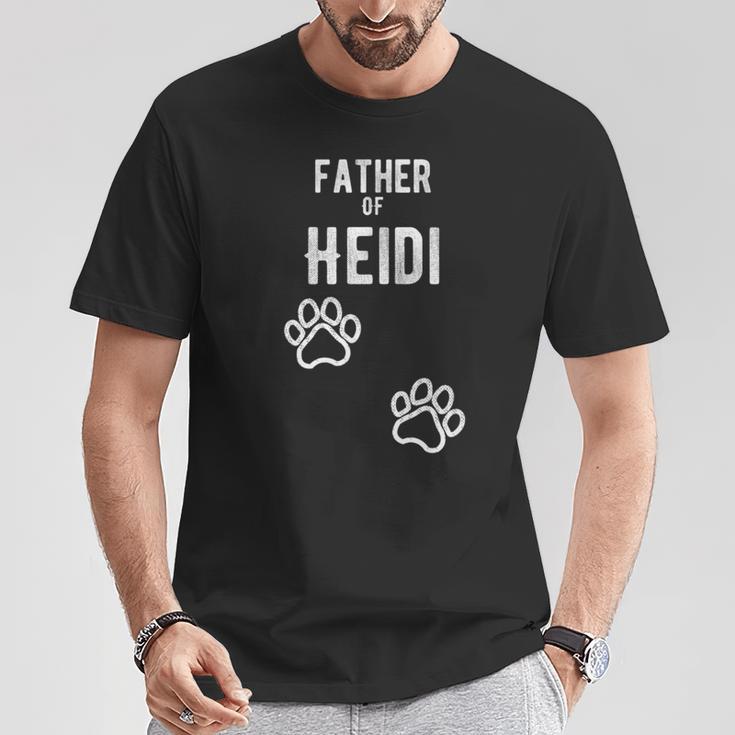 Hombre Father Of Heidi – Perro Cachorro Personalizado Nombre Gráfico Camiseta unisex Regalos divertidos
