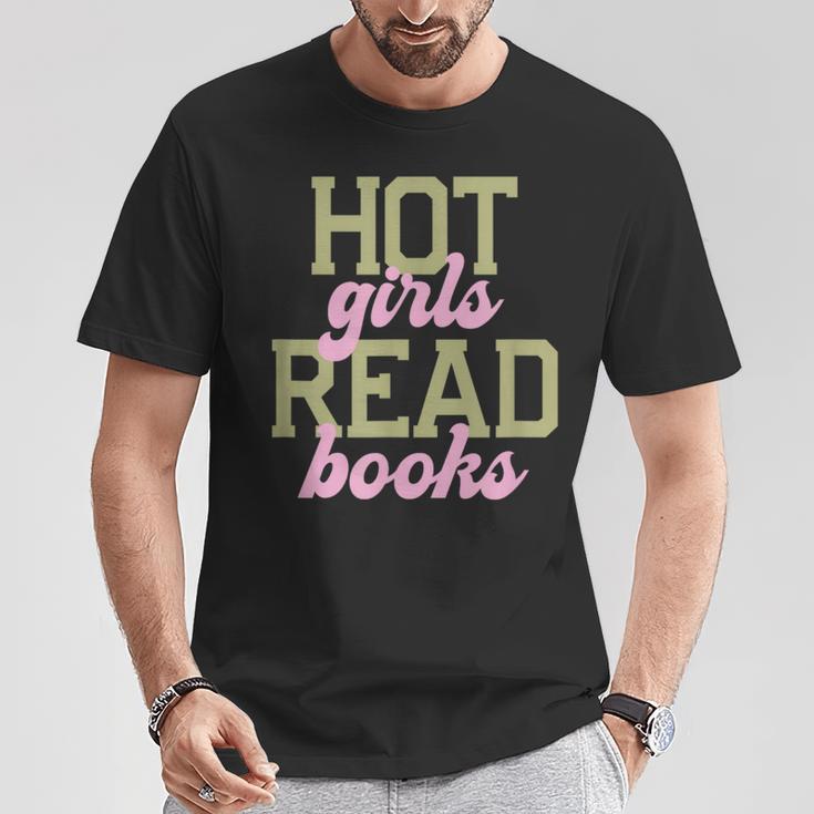 Hot Girls Read Books Retro Varsity Aesthetic Reading T-Shirt Unique Gifts