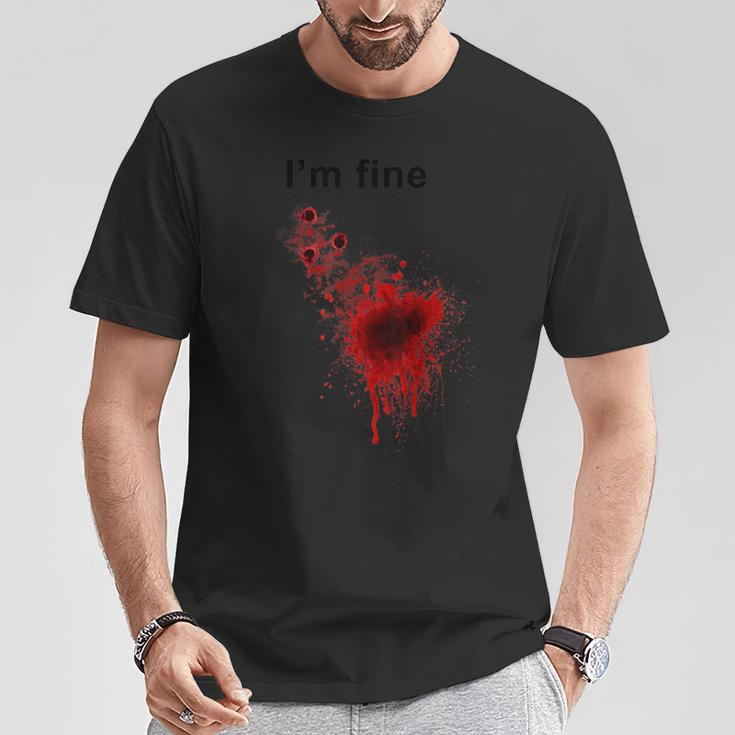 I'm Finearcastic ハロウィン 映画ホラー ゾンビ ファニー ブラッド Tシャツ 面白い贈り物