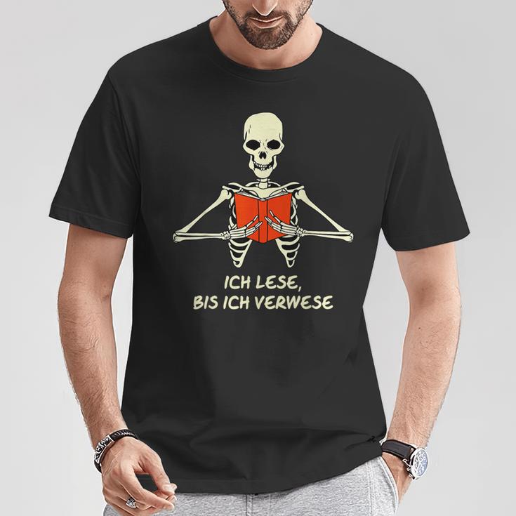 Ich Lese Bis Ich Verwese Books Reading Bookworm T-Shirt Unique Gifts