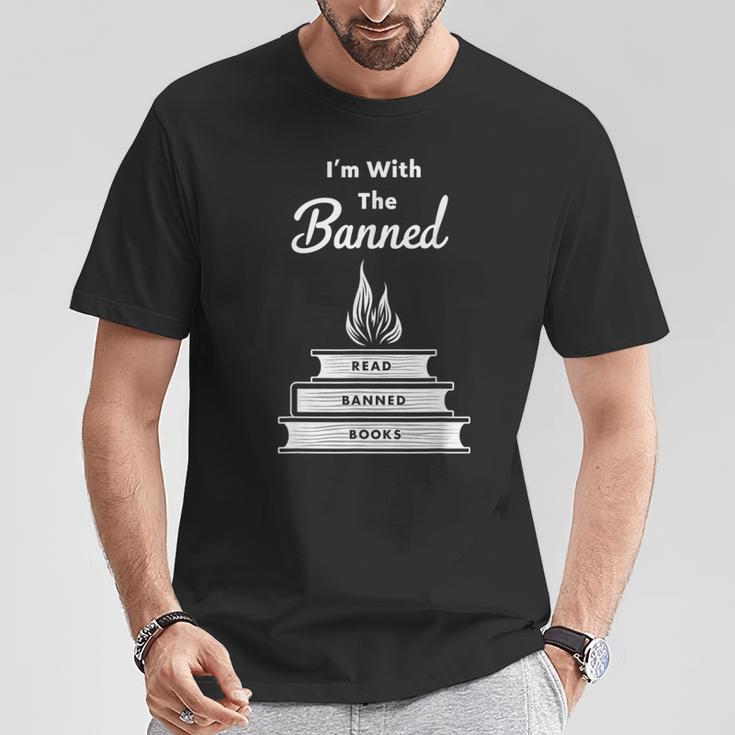 I'm With The Banned Read Banned Books Bookworm T-Shirt Unique Gifts