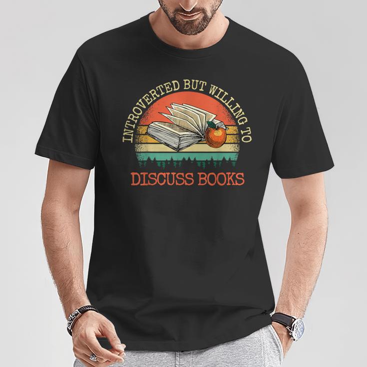 Introverted But Willing To Discuss Books T-Shirt Unique Gifts