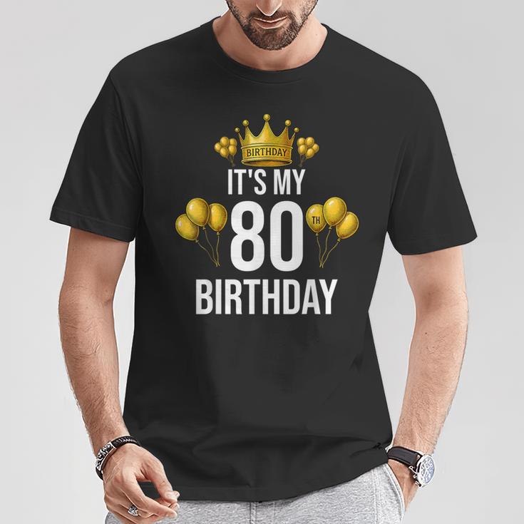 It's My 80Th Birthday Party 80歳 誕生日 メンズ レディース Tシャツ 面白い贈り物