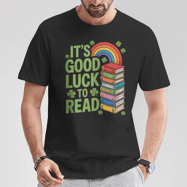 Its Good Luck To Read Rainbow Reading Books T-Shirt Unique Gifts