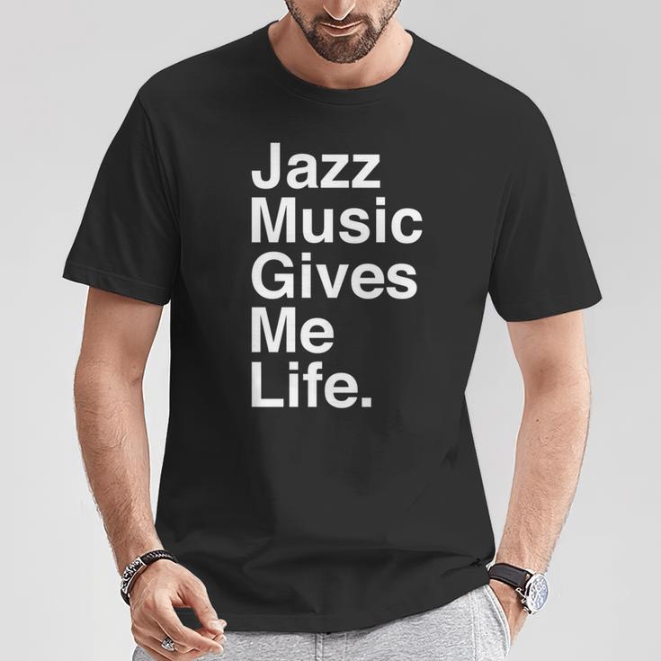 Jazz Music Gives Me Life Quote 長袖tシャツ Tシャツ 面白い贈り物