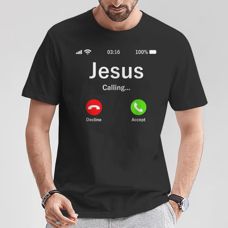 Jesus Is Calling Divertido Regalo Cristiano De Jesús Camiseta unisex Regalos divertidos