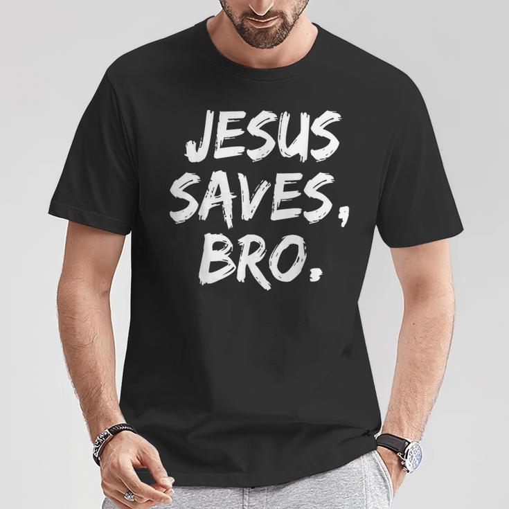 Jesusaves Bro クリスチャン 信者 信仰 神 宗教 Tシャツ 面白い贈り物