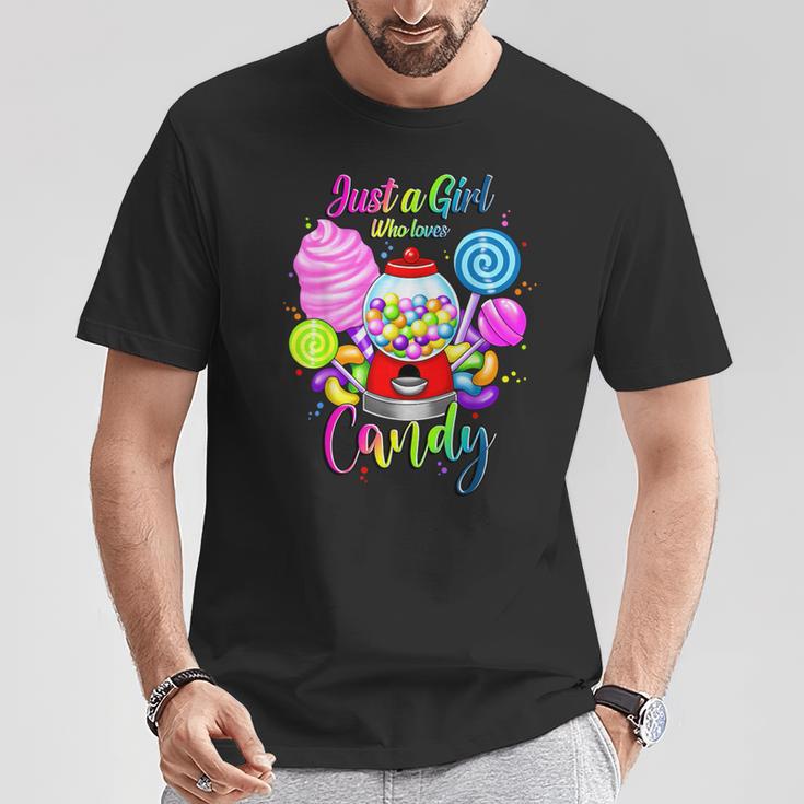 Just A Girl Who Loves Candy、レインボースイーツテスターギフト Tシャツ 面白い贈り物