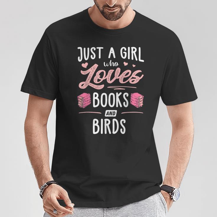 Just A Girl Who Loves Books And Birds Women T-Shirt Unique Gifts Just A Girl Who Loves Books And Birds Women T-Shirt Unique Gifts