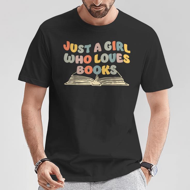 Just A Girl Who Loves Books Bookworm Librarian Retro Cute T-Shirt Unique Gifts Just A Girl Who Loves Books Bookworm Librarian Retro Cute T-Shirt Unique Gifts